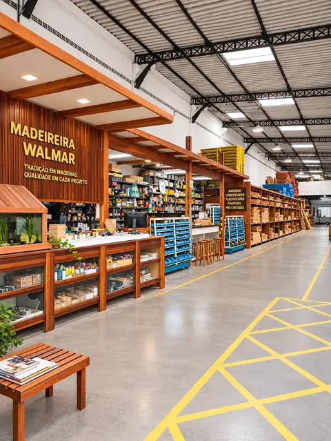 Balcão de atendimento da Madeireira Walmar