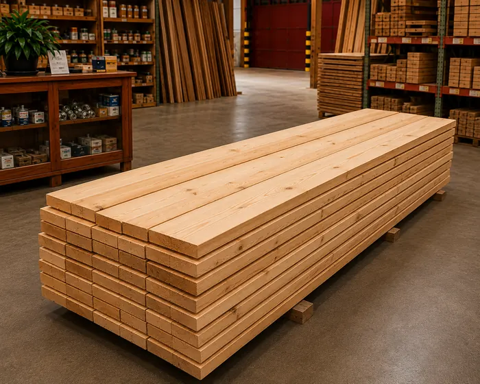 Tábuas de madeira empilhadas, produto da Madeireira Walmar